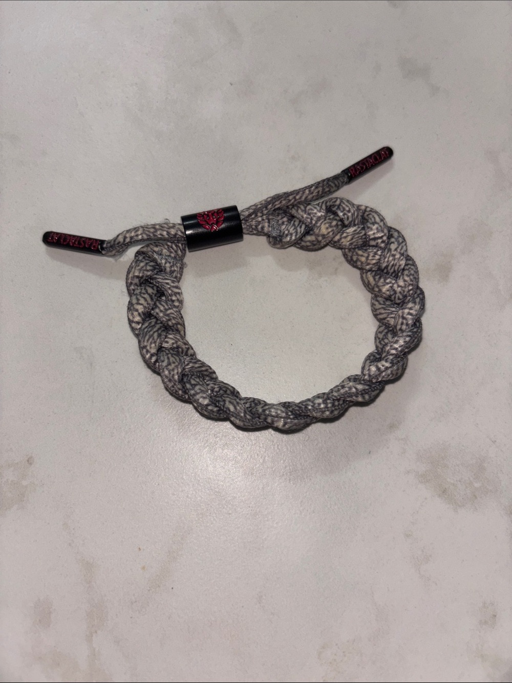 Braided Grey Men's Hair Tie Bracelet with Black Accent